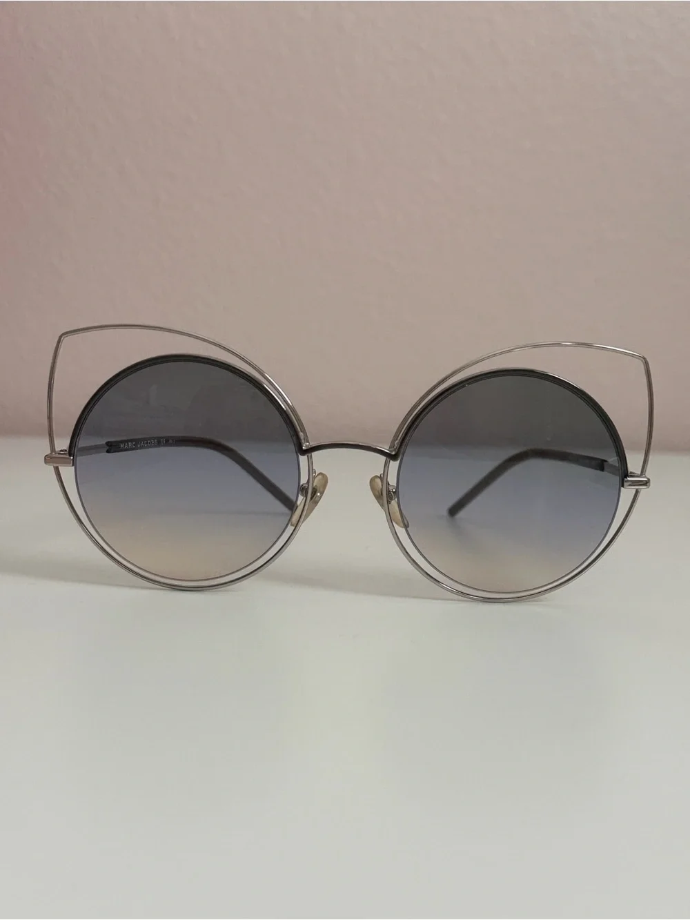 Marc Jacobs MARC 10/S Silver Cat-Eye Sunglasses w/ Case
